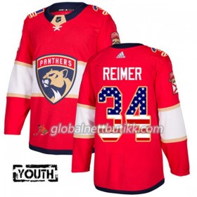 Florida Panthers Hockeydrakt James Reimer 34 2017-2018 USA Flag Fashion Svart Adidas Authentic - Barn